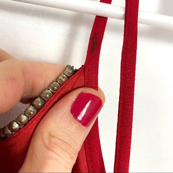 Gunne Sax Dress Size XS Small Vintage 90s Jessica McClintock Red Prom Dress - Picture 11 of 15